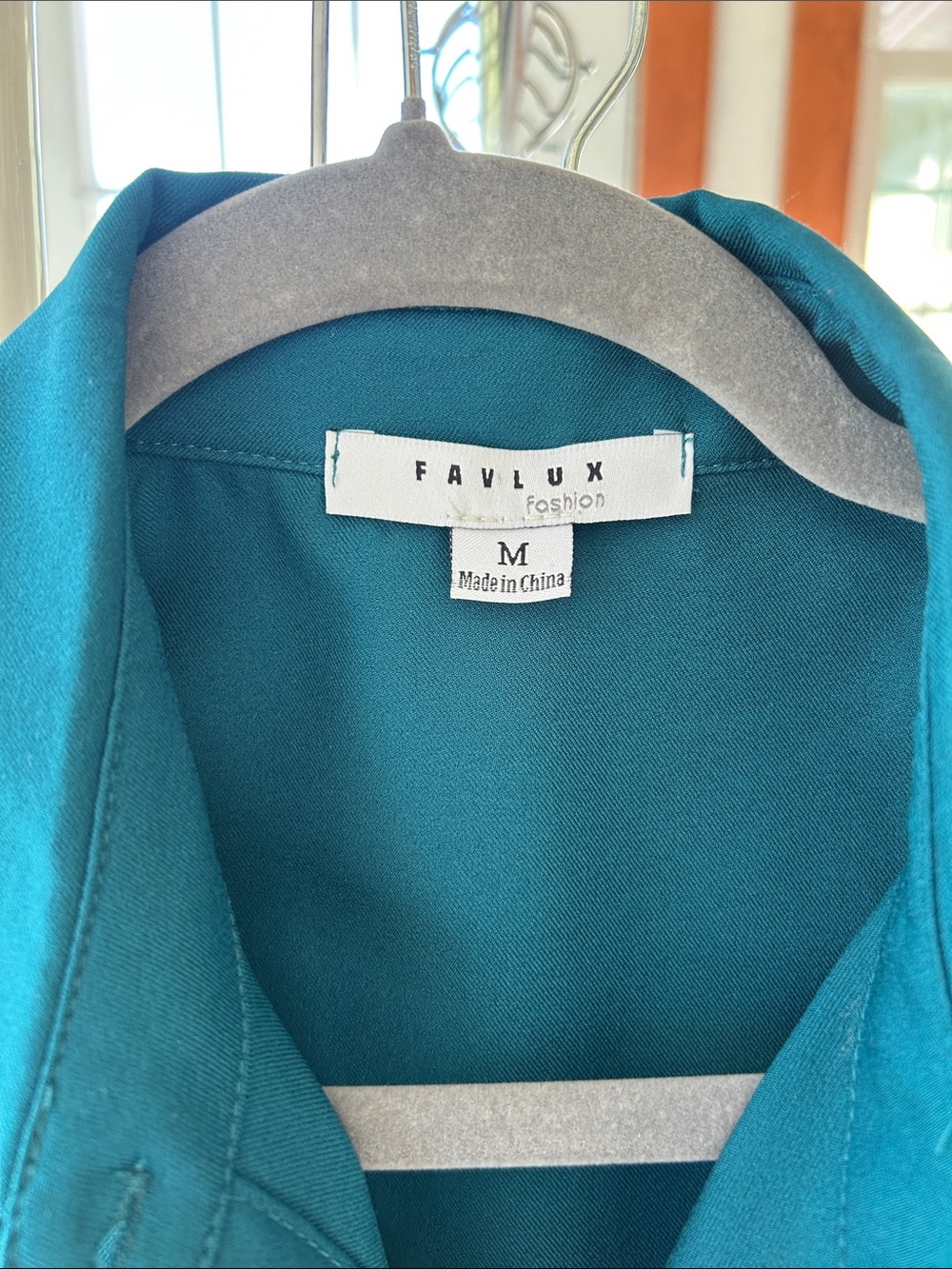 FAVLUX Teal Button-Front Drawstring Crop Shirt - Picture 2 of 7